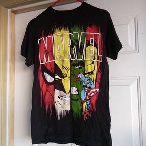 Marvel Comics shirt Size S Spiderman Captain America hero heroes collectible